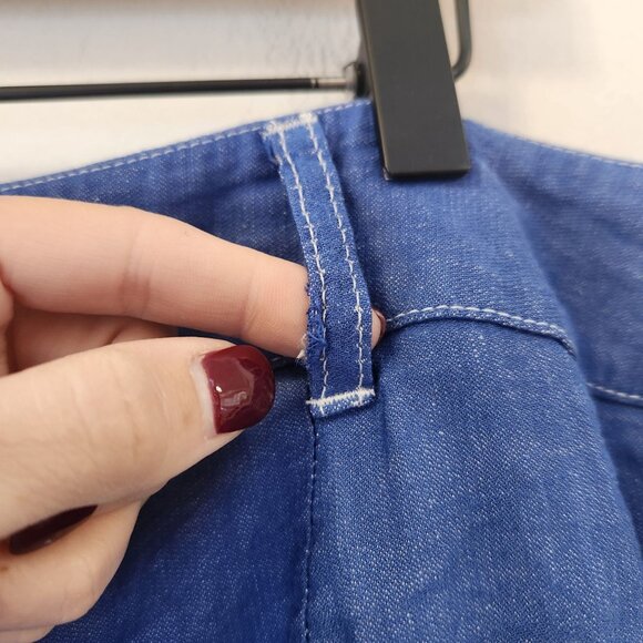 ME&EM Blue Wide Leg Trousers Pants Linen Blend Beachy Women's 16 - Picture 9 of 9